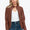 Snobbish Faux Leather Biker Jacket with Side Zip Pockets