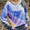 Shiny Printed Round Neck Long Sleeve T-Shirt