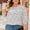 Plus Size Printed Off-Shoulder Half Sleeve Blouse