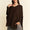 Davi & Dani High-Low Side Slit Batwing Sleeve Top