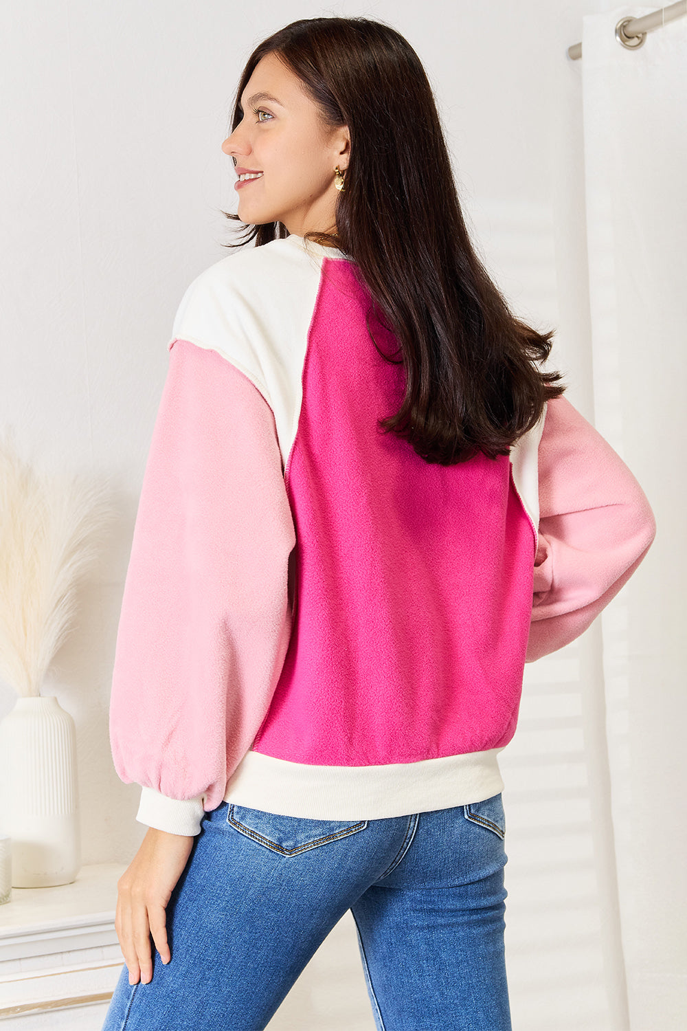 Color Block Dropped Shoulder Sweatshirt