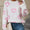 Angel Wings Heart Round Neck Dropped Shoulder Long Sleeve Sweater