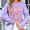 Angel Wings Bow Graphic Round Neck Long Sleeve Sweater