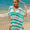 Angel Wings Tassel Openwork Striped V-Neck Cover Up