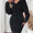 Perfee Surplice Long Sleeve Sweater Dress