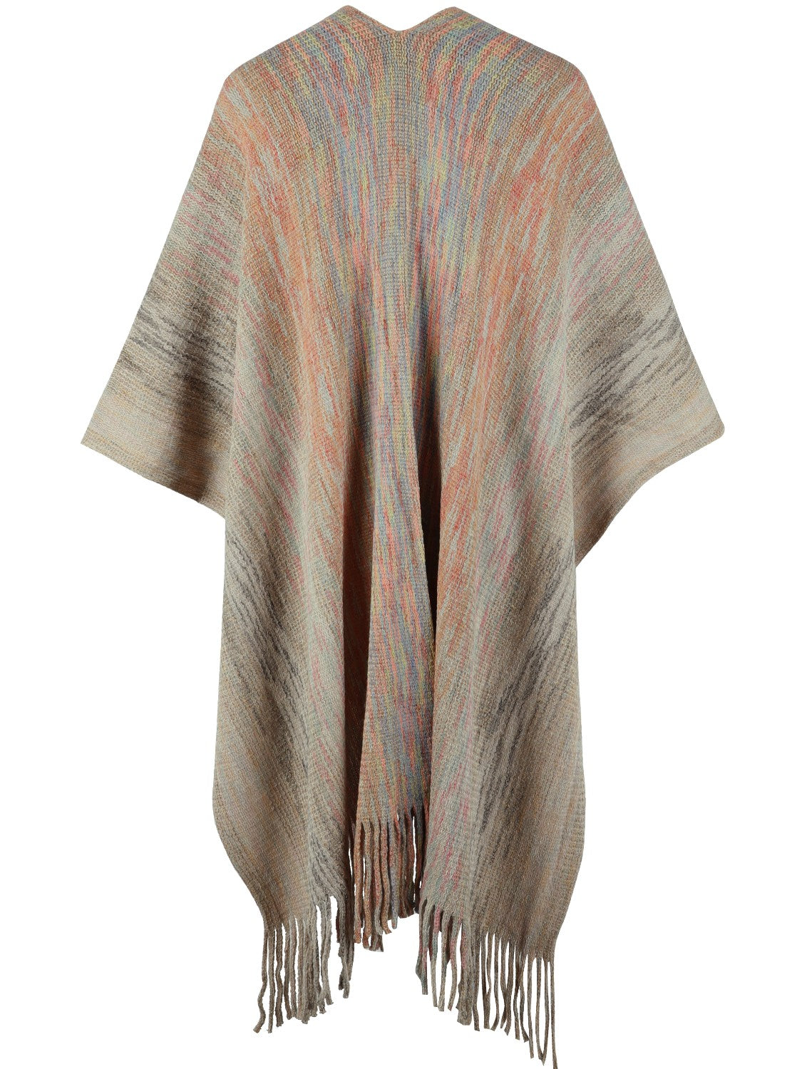 Heathered Fringe Hem Poncho