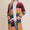 BOMBOM Color Block Striped Open Front Cardigan