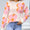 Angel Wings Flower Round Neck Long Sleeve Sweater