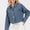 bytos Button Down Cropped Denim Jacket with Patch Pockets