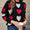 Angel Wings Heart Round Neck Long Sleeve Sweater