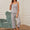 V-Neck Lace Trim Slit Cami and Pants Pajama Set