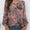 Ivy Lane Lace Detail Printed V-Neck Blouse