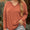 Plus Size Notched Long Sleeve T-Shirt