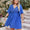 Plus Size Openwork Button Up V-Neck Short Sleeve Dress