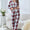 Plaid Button Front Top and Pants Lounge Set