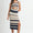 Multi Colour Striped Front Cut-out Knit Midi Dress
