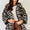 J.NNA Fuzzy Plaid Waist Tie Hooded Robe Cardigan