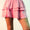Riffled Tiered Layers Activewear Skirt with Shorts In Pink