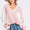 SAGE + FIG Floral Long Sleeve V-Neck Waffle Knit Top