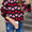 Angel Wings Contrast Heart Round Neck Sweater