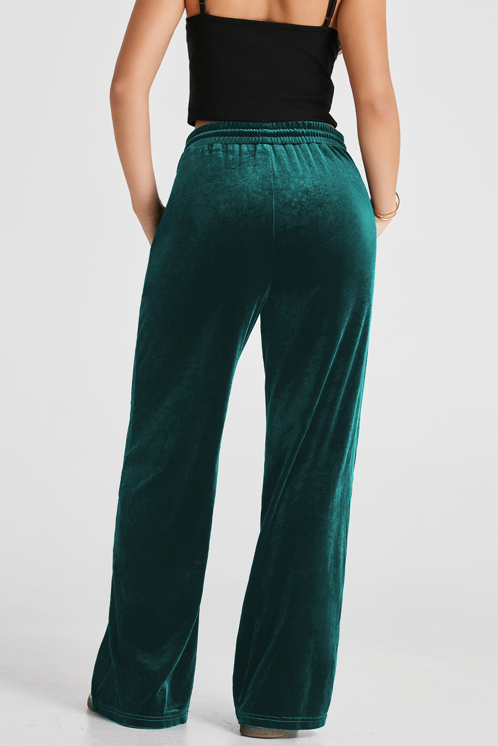 Drawstring Wide Leg Active Pants