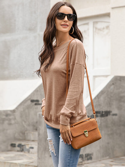 Ivy Lane Quarter Button Dropped Shoulder Blouse