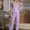 V-Neck Lace Trim Slit Cami and Pants Pajama Set