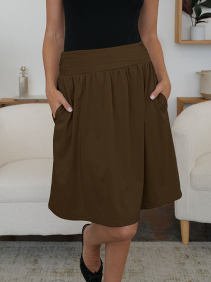 FAM-FAM Elastic Waist Skirt with Pockets