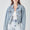 RISEN Full Size Button Down Cropped Denim Jacket