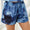 Shiny Printed Elastic Waist Shorts