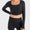 Millennia Square Neck Long Sleeve Cropped Sports Top