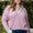 Plus Size Exposed Seam Johnny Collar Long Sleeve T-Shirt