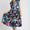 Leaf Print Double Layered Ruffle Sleeve Tiered Midi Dress Plus Size