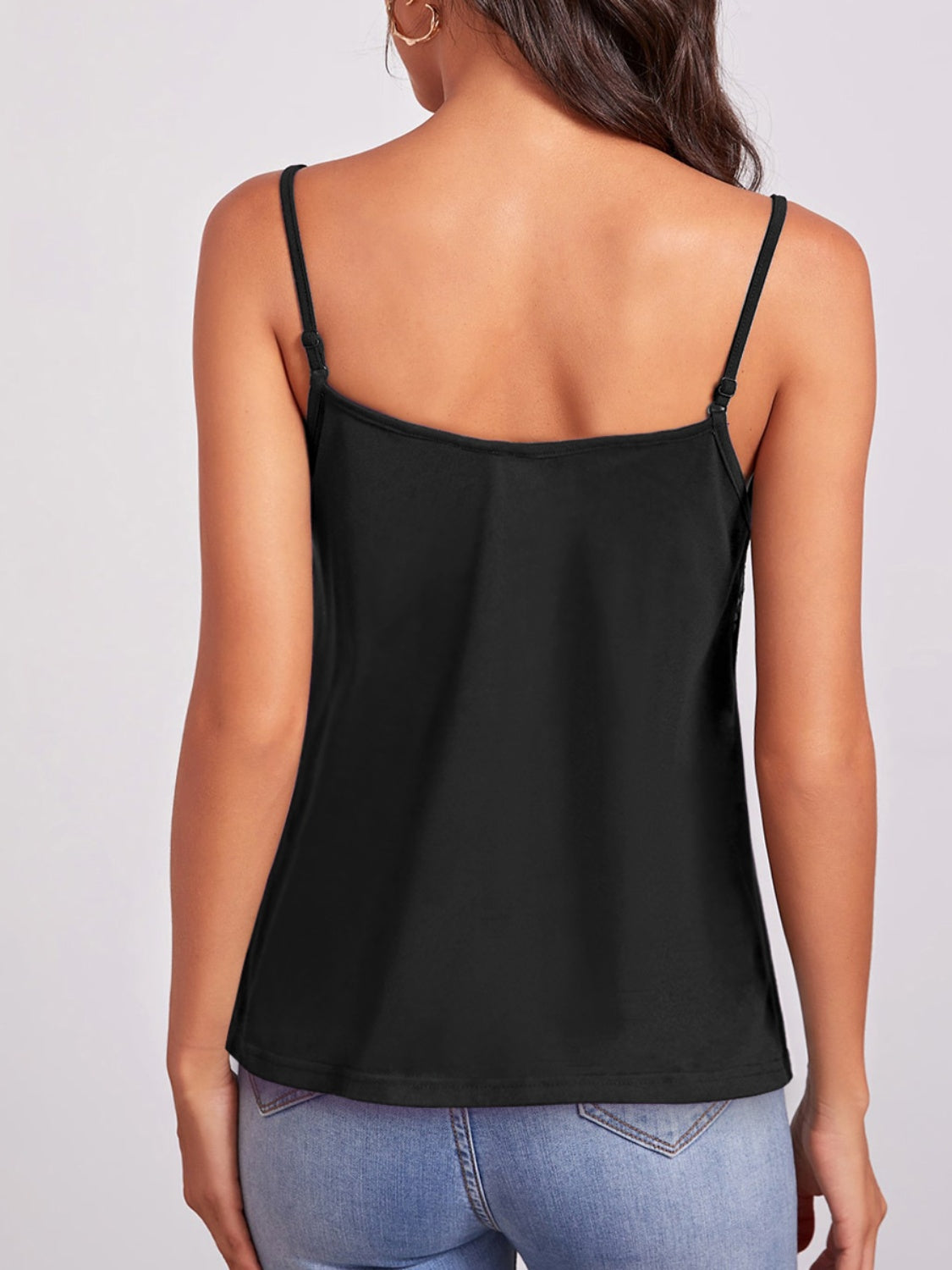 FAM-FAM Geometric V-Neck Spaghetti Strap Cami