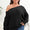 Plus Size One Shoulder Beaded Sweater