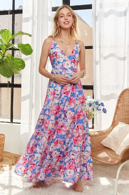 Bow Back Floral Cami Dress