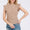 Ces Femme Texture Mock Neck Ruffle Cap Sleeve Blouse