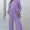 Double Take Full Size Textured Long Sleeve Top and Drawstring Pants Set