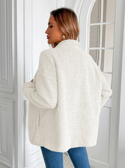 Ivy Lane Zip Up Long Sleeve Fuzzy Jacket