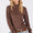 SAGE + FIG Glitter Mock Neck Lettuce Hem Long Sleeve Top