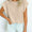 Lovelet Textured Round Neck Cap Sleeve Blouse