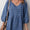 Tied V-Neck Three-Quarter Sleeve Denim Dress