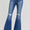 RISEN Full Size High Rise Distressed Raw Hem Flare Jeans