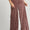 Umgee Full Size Elastic Waist Striped Wide Leg Velvet Pants