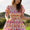 Fruits Printed Smocking Mini Dress