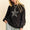 Davi & Dani Stud Star Patch Acid Washed Sweatshirt