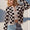 Double Take Full Size Checkered Tie Front Long Sleeve Cardigan