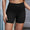 Exposed Seam Decorative Button Yoga Shorts