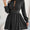 Cutout Turtleneck A-Line Mini Dress