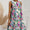 FAM-FAM Printed Round Neck Sleeveless Tiered Dress